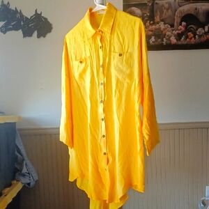 Yellow Button-Up Blouse